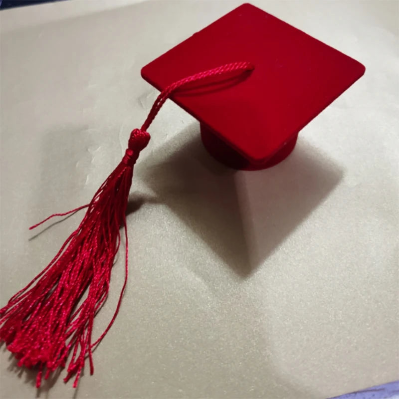 Doctor Hat Shape Ring Box Personalized Earrings Jewelry Storage Graduation Gift Packaging Proposal Ring Case Organizer Wholesale-Serilas