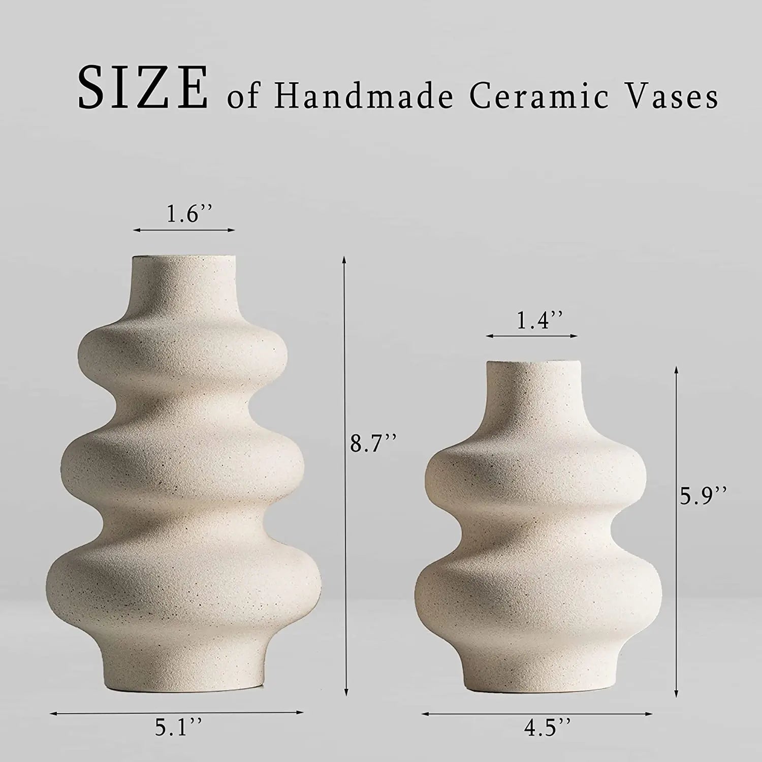 Nordic Style Ceramic Vase Modern White Dried Flower Vases Boho Home Decor Wedding Decoration Accessories Desktop Art Decorations-Serilas