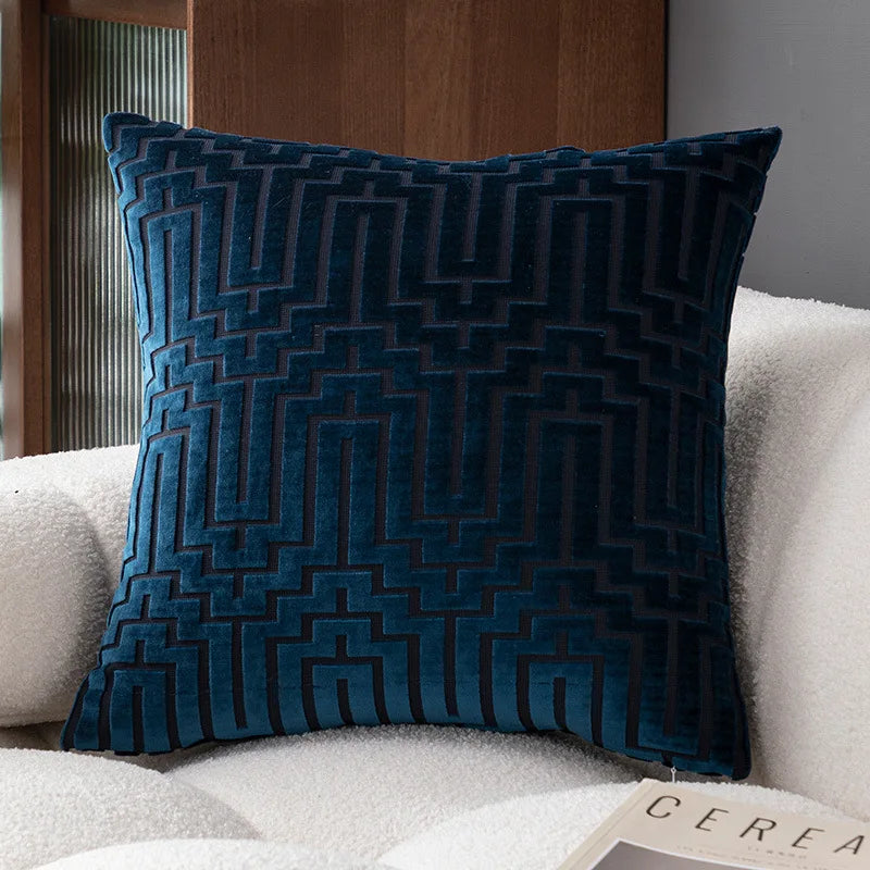 Pillow Cover Cut Velvet Geometric Creative Decoration Cushion Cover 45x45-Serilas