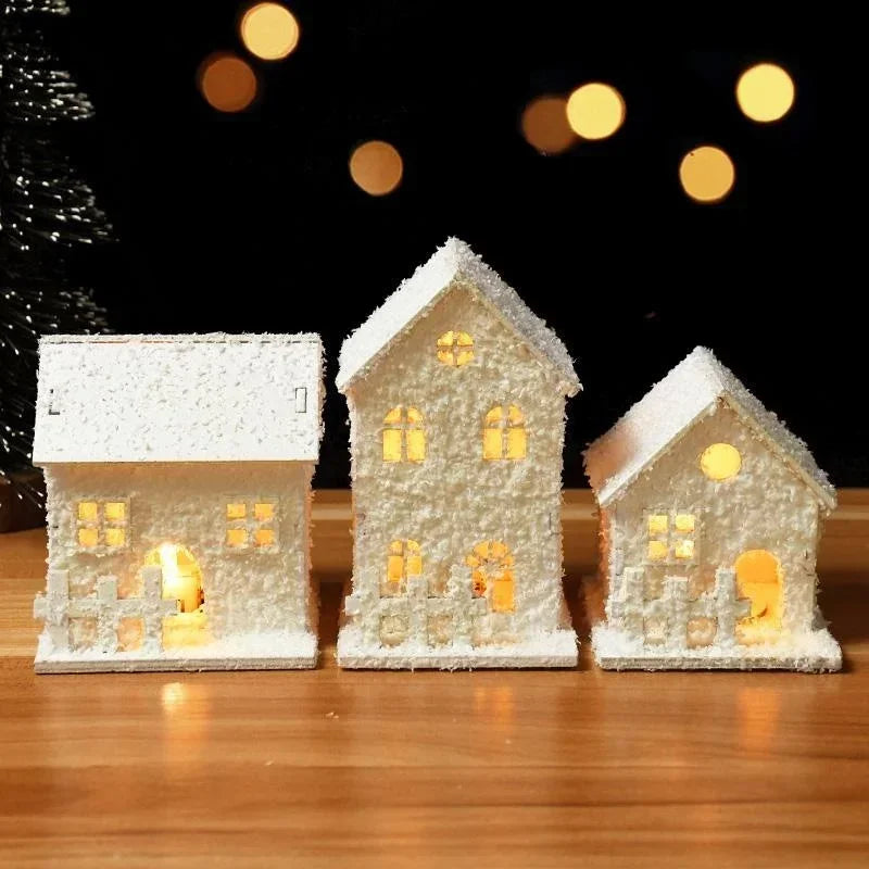 Christmas Decoration with LED Lights Snowflakes Shining and Christmas Decorations for A Small House-Serilas