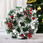 Christmas Wreath for Front Door Red Gold Window Wall Door Decorations 2024 Christmas Garland Ornament Guirnalda Navidad-Serilas
