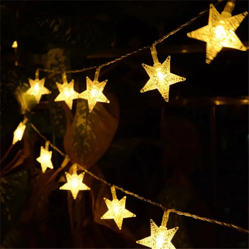 LED String Lights Outdoor Star Chain Lights Garland Lights Bulb Fairy Lights Party Home Wedding Garden  Decor-Serilas
