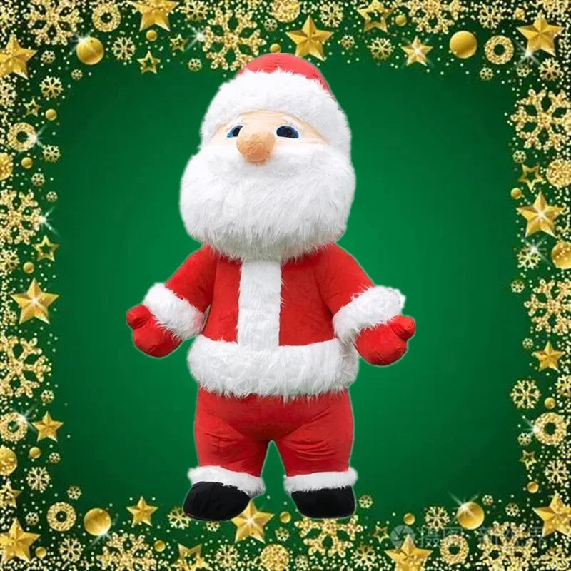 Inflatable Santa Claus Snowman Deer Mascot Costume Adult Fancy Dress Christmas Party Kawaii Mascot Costume Carnival Costumes-Serilas