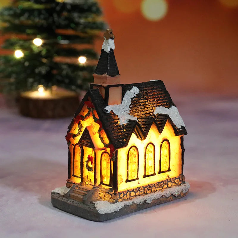 Christmas Decorations  LED Night Lights Luminous Micro Landscape House Children's Creative Gift Christmas New Year Ornaments-Serilas