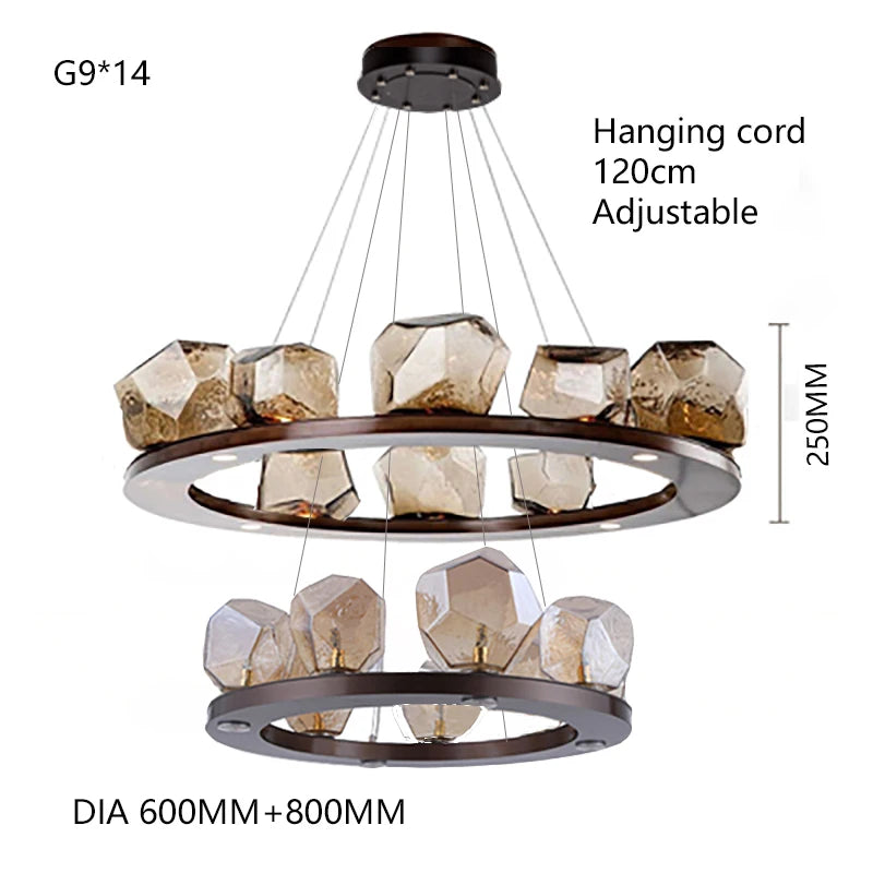 RockLume™ Modern Glass Pendant Chandelier