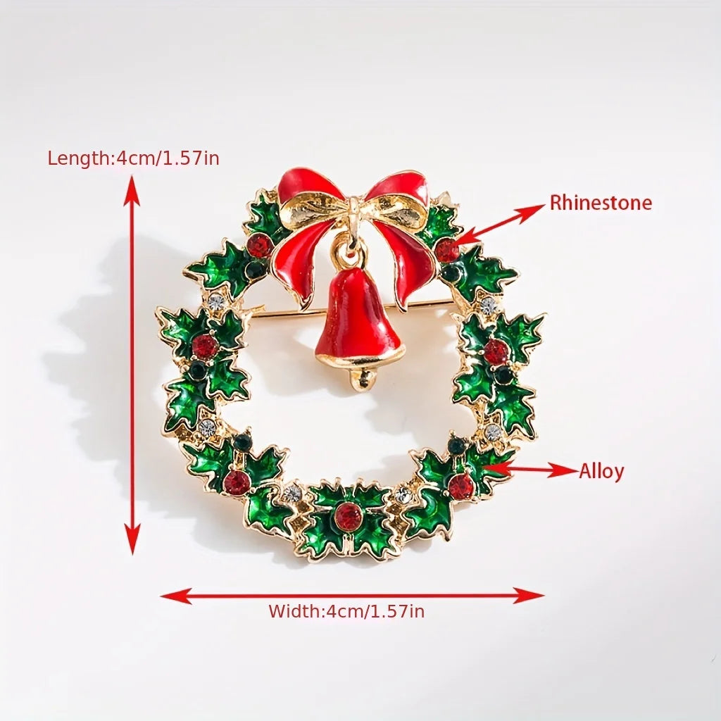 Fashionable Christmas Wreath Decoration Corsage ,31 Styles To Choose From Versatile Brooch, ,ideal Choice for Gifts-Serilas