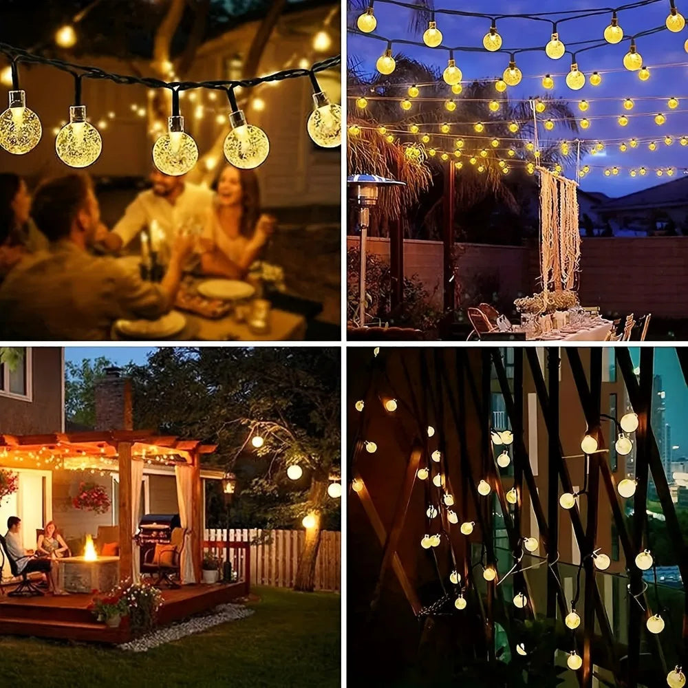 Solar Light String 200LED/100LED/20LED Solar Crystal Light String for Garden, Courtyard, Christmas Festival and Party Decoration-Serilas