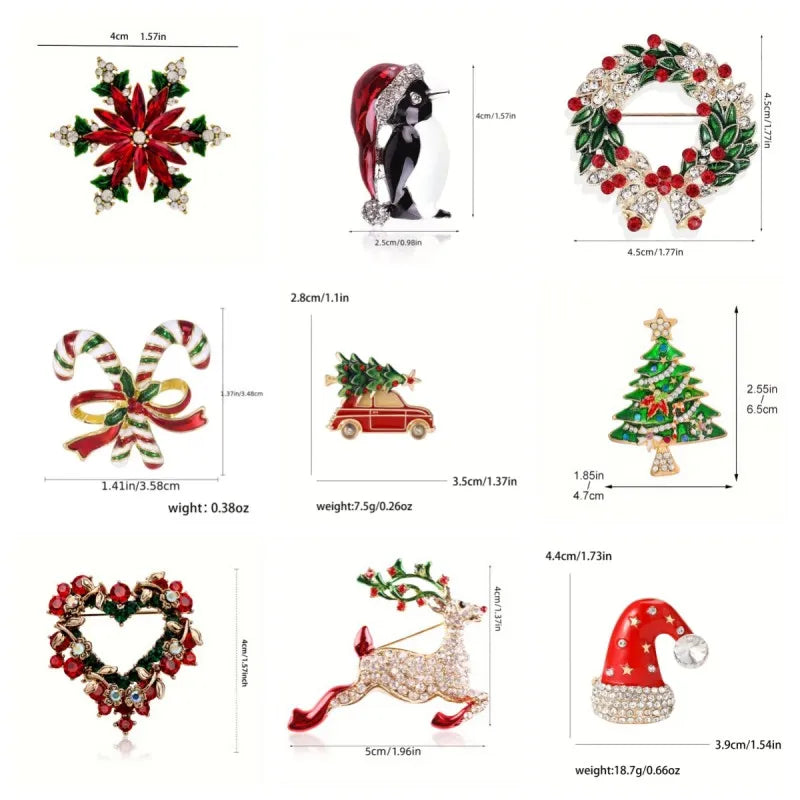 Fashionable Christmas Wreath Decoration Corsage ,31 Styles To Choose From Versatile Brooch, ,ideal Choice for Gifts-Serilas