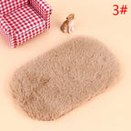 Dollhouse Miniature Plush Rug Carpet Mat Dolls House Living Room Furniture Decoration Accessories-Serilas