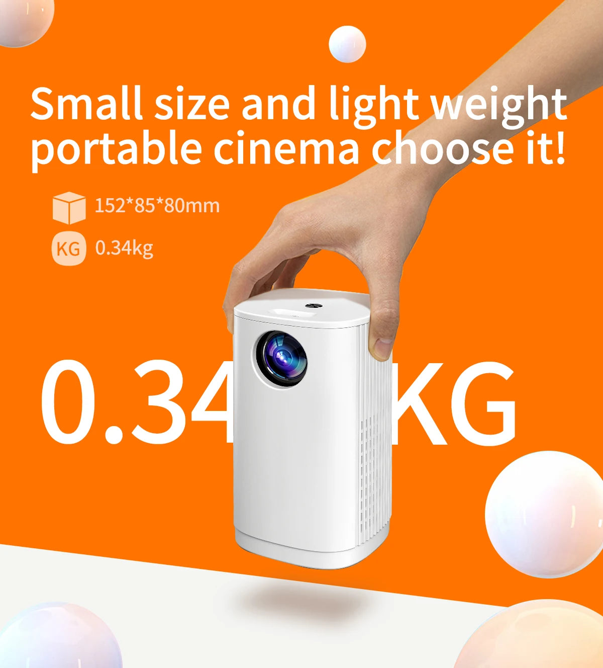 Smart Projector WIFI Mini Portable Home Theater Mobile Phone Same Screen Projector Support 4K LED Home Video Projector &Speaker-Serilas