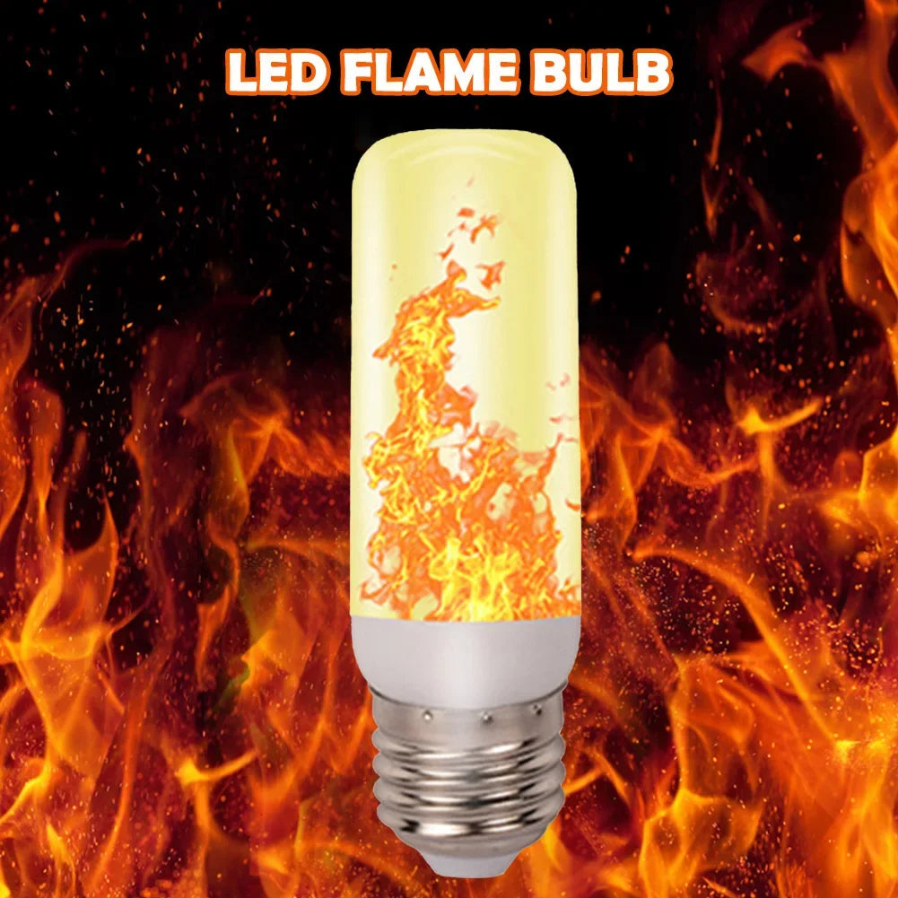 LED Flicker Flame Light Bulb Simulated Burning Fire Effect E27E26 Lamp Xmas Party Decorations Flickering Outdoor Four mode Light-Serilas