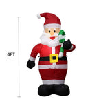 1.2/1.8m Inflatable Santa Claus Holding Christmas Tree Gift Bags Outdoor Decoration with LED Lights Blowing up Toys Garden Decor-Serilas