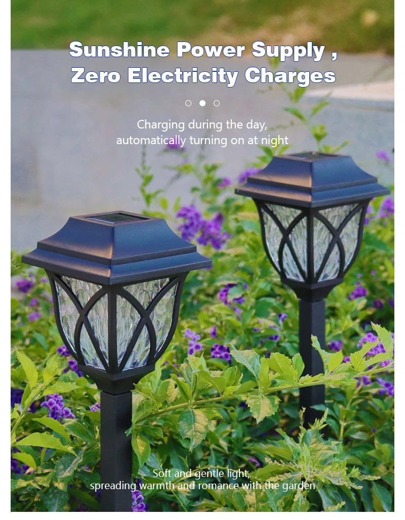 8 Pack LED Solar Courtyard Lamp Outdoor Waterproof Lawn Lights Solar Garden Paths Lane Landscape Lighting Decorative Lights