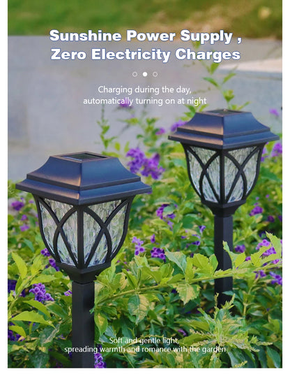 8 Pack LED Solar Courtyard Lamp Outdoor Waterproof Lawn Lights Solar Garden Paths Lane Landscape Lighting Decorative Lights