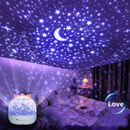 Starry Projector Night Light Rotating Sky Moon Lamp Galaxy Lamp Home Bedroom Decoration Starlight Christmas Lights for Kids Gift-Serilas