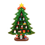 Christmas Decorations Wooden Christmas Tree Creative Scene Layout Ornaments Three-dimensional Red Xmas Table Desktop Decoration-Serilas