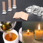 30pcs Wooden Candles Wick for DIY Paraffin Candle Jar Making Kit Candle Core with Clip Base Handmade Smokeless Candle Wick Cores-Serilas