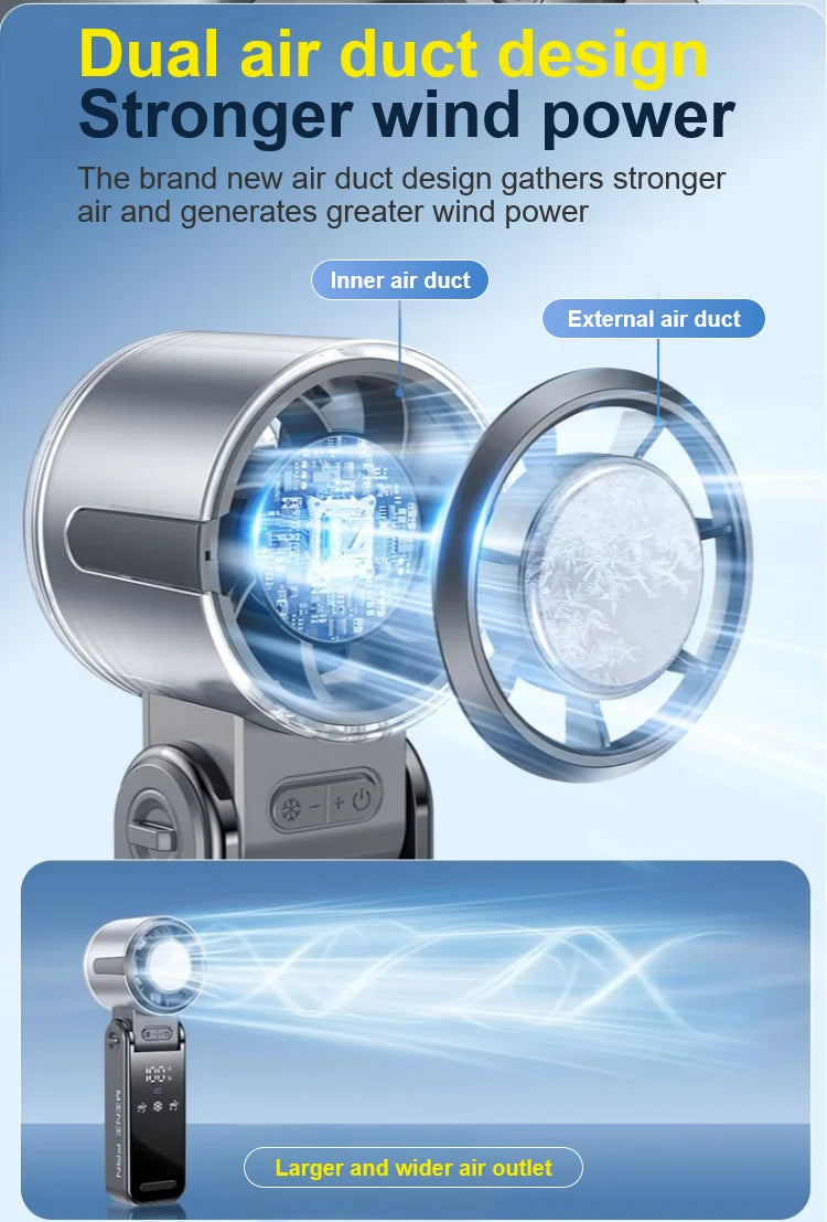 Portable Fans 29,000 RPM Collapsible Foldable TEC Superconducting Cooling Mini Portable Fan Air Cooler Minifan-Serilas