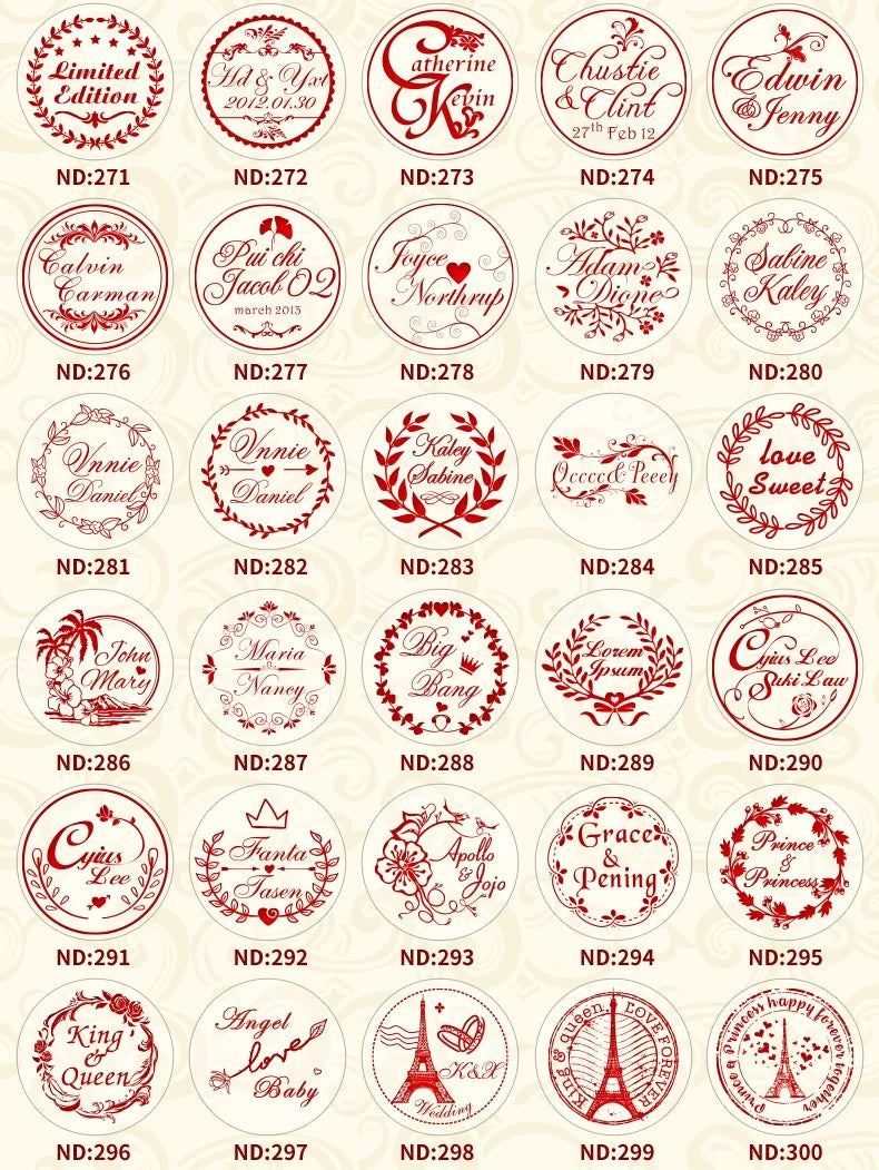 Ornament wreath Name Wedding Customized Wax Stamp Initial stamp,DIY Ancient Seal Retro Stamp,Personalized designVintage Wax Seal-Serilas