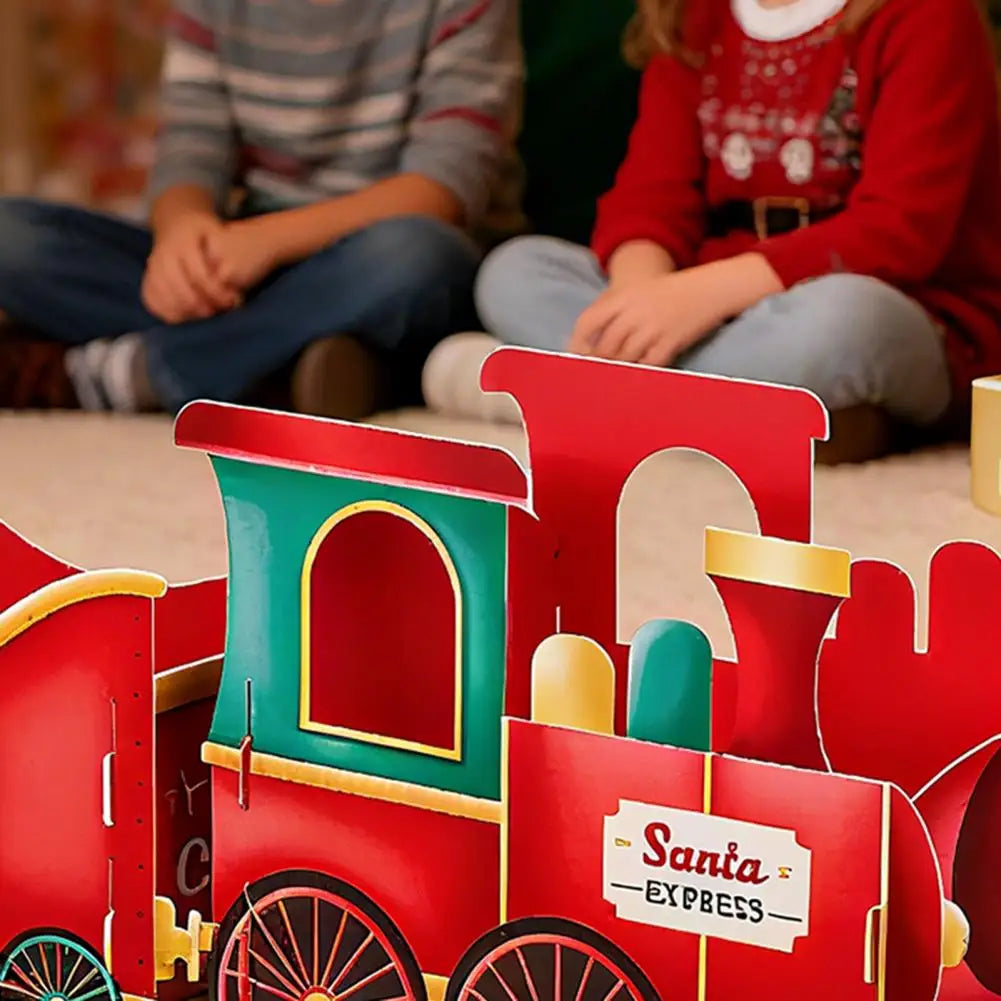 Christmas Gift Train Christmas Train Decoration Festive Christmas Train Toy Set with Santa Gift Boxes Gingerbread Ornaments-Serilas
