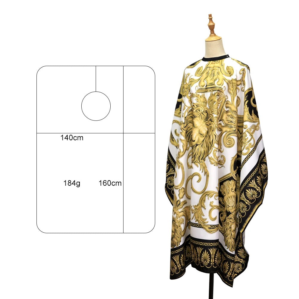 Barber Haircutting Capes Retro Pattern Lion Waterproof Hairdresser Gown Professional Antistatic Hairstyling Cloth Salon Supplies-Serilas
