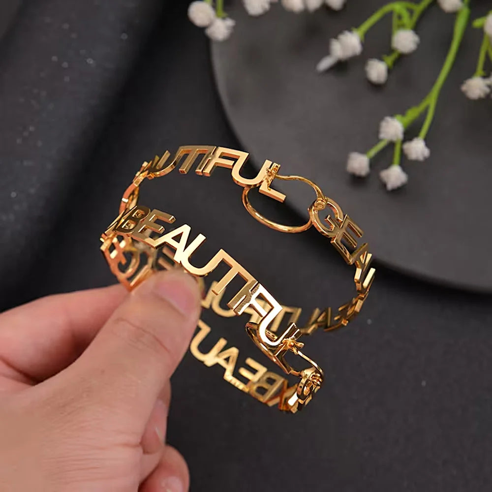 Personalized Letter Big Hoops Earrings Custom Name Earrings for Women Gold A Pair Designer Earrings Stainless Steel Jewelry Gift-Serilas