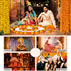 Marigold Flower Garlands 1.5m Artificial Flower Garland Indian DécorPooja Diwali Fiesta Day of The Dead Christmas Events Decor-Serilas