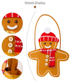 Christmas Gifts Bags Cute Gingerbread Man Storage Bags Chocolate Cookies Candy Handbags for Christmas Birthday Party Decorations-Serilas