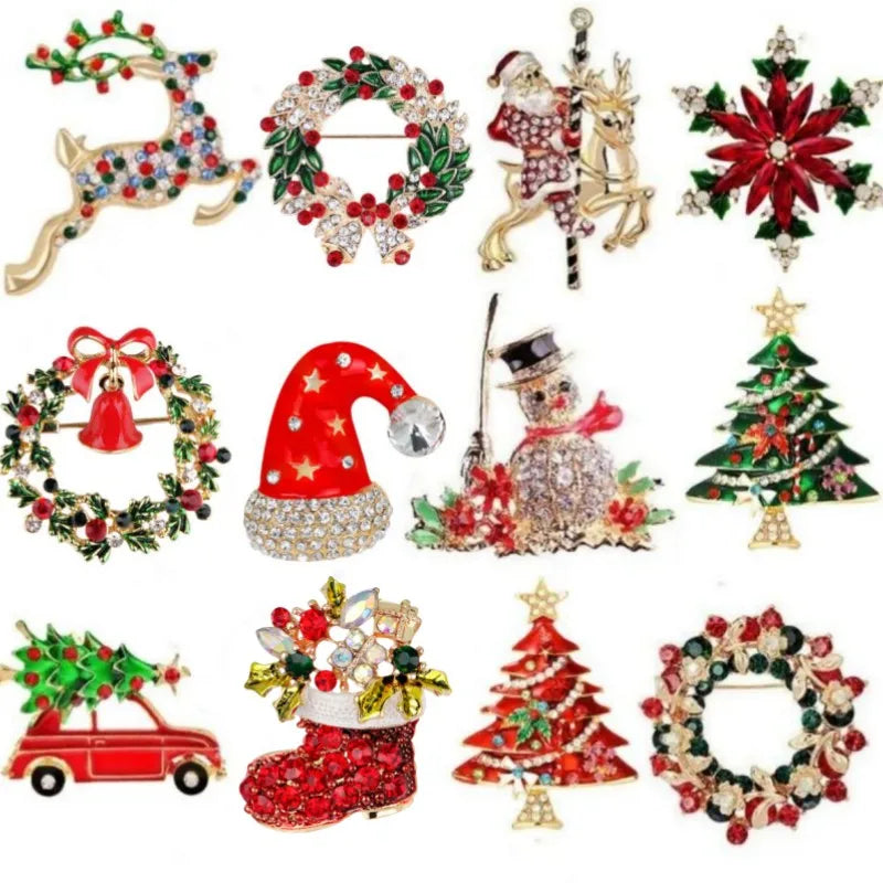 Fashionable Christmas Wreath Decoration Corsage ,31 Styles To Choose From Versatile Brooch, ,ideal Choice for Gifts-Serilas