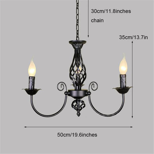 NoirForm™ Modern Black Wrought Iron Chandelier