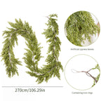 Christmas Garland Artificial Pine Garland For Outdoor Or Indoor Garden Green Fireplaces Holiday Party Decorations 1.8/1.9/2.7m-Serilas