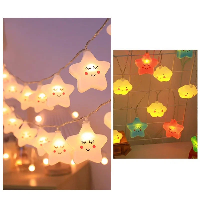 LED Lights String Star Garland Lamp USB/Battery Powered For Living Room Outdoor Garden Camping Wedding Christmas Party Decor-Serilas