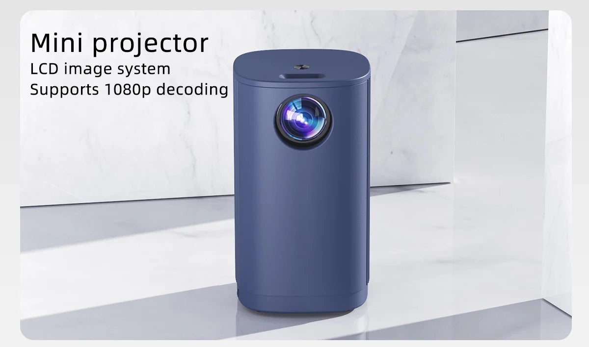 Smart Projector WIFI Mini Portable Home Theater Mobile Phone Same Screen Projector Support 4K LED Home Video Projector &Speaker-Serilas