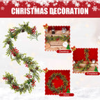 Christmas Garland Artificial Pine Garland For Outdoor Or Indoor Garden Green Fireplaces Holiday Party Decorations 1.8/1.9/2.7m-Serilas