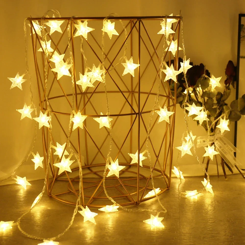 LED String Lights Outdoor Star Chain Lights Garland Lights Bulb Fairy Lights Party Home Wedding Garden  Decor-Serilas