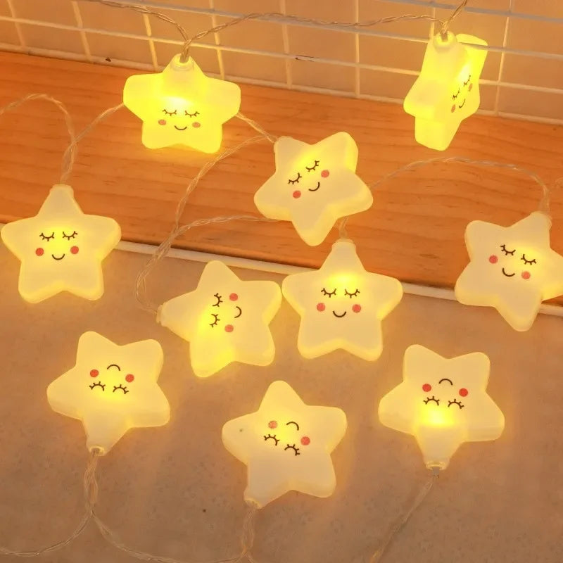 LED Lights String Star Garland Lamp USB/Battery Powered For Living Room Outdoor Garden Camping Wedding Christmas Party Decor-Serilas