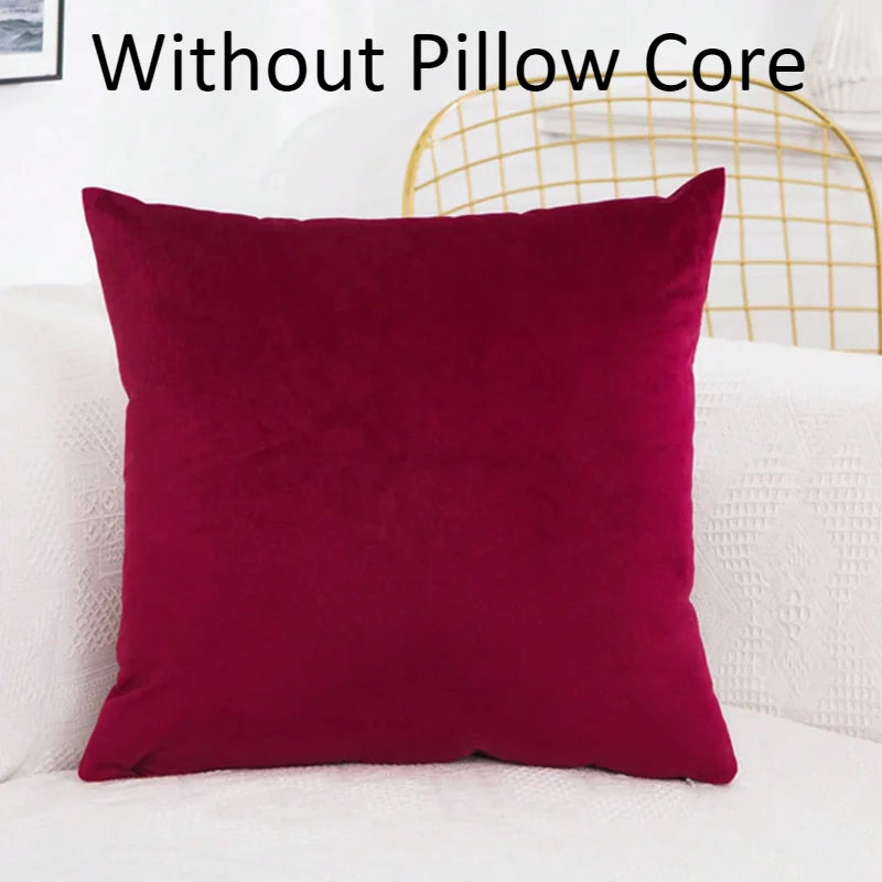 Velvet Solid Color Skin-friendly Pillow Cover Cushion Cover (excluding Filling) Living Room Sofa Decoration Cushion Cover-Serilas