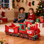 Christmas Gift Train Christmas Train Decoration Festive Christmas Train Toy Set with Santa Gift Boxes Gingerbread Ornaments-Serilas