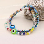 Multicolor Crystal Beaded Elastic Bracelets for Women Boho Jewelry Evil Eye Charm Bracelet Female Girl Gifts Wholesale-Serilas