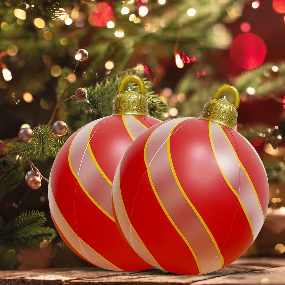 Hot Sale Outdoor Christmas Inflatable Decorated Ball Pvc Giant Big Large Balls Xmas Tree Decorations Toy Ball Without Light-Serilas