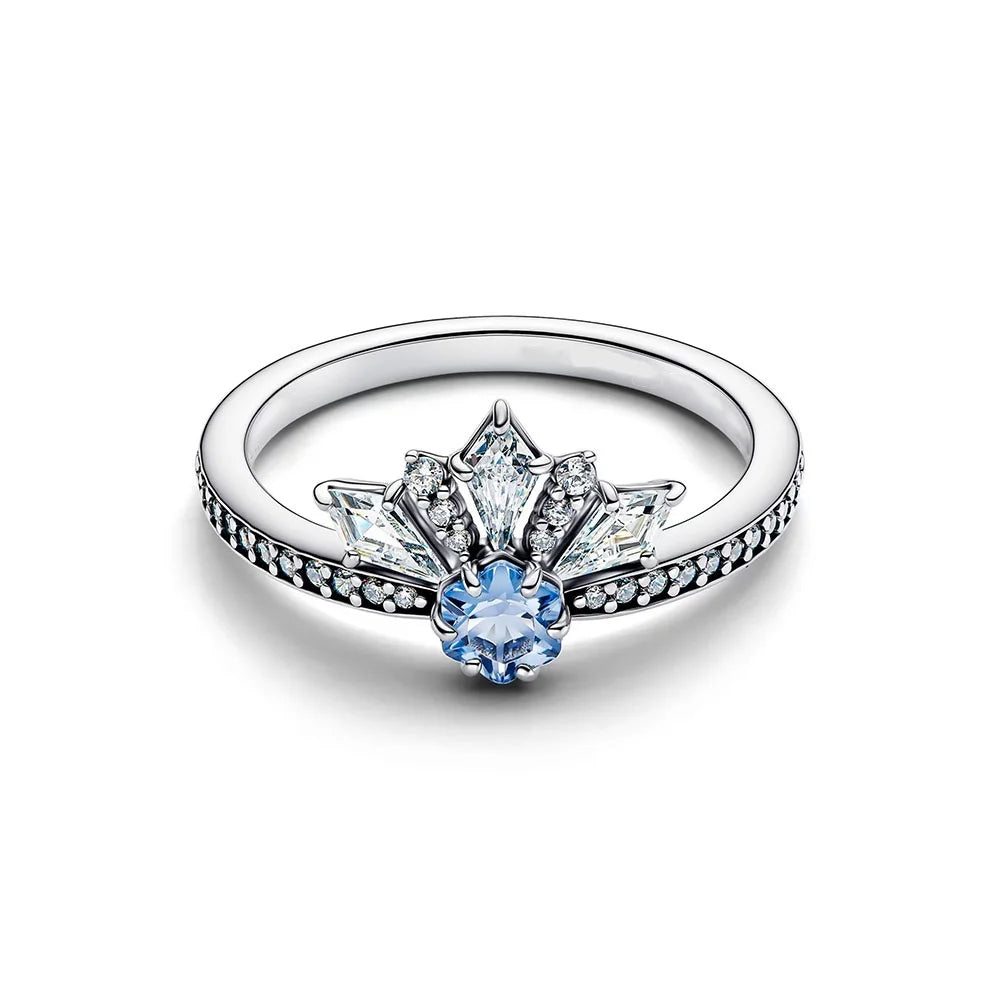 2025 HOT Princess 925 Silver Bow Rose Flower Love Eternal Crown Ring Suitable for Women's Birthday Wedding Gifts-Serilas