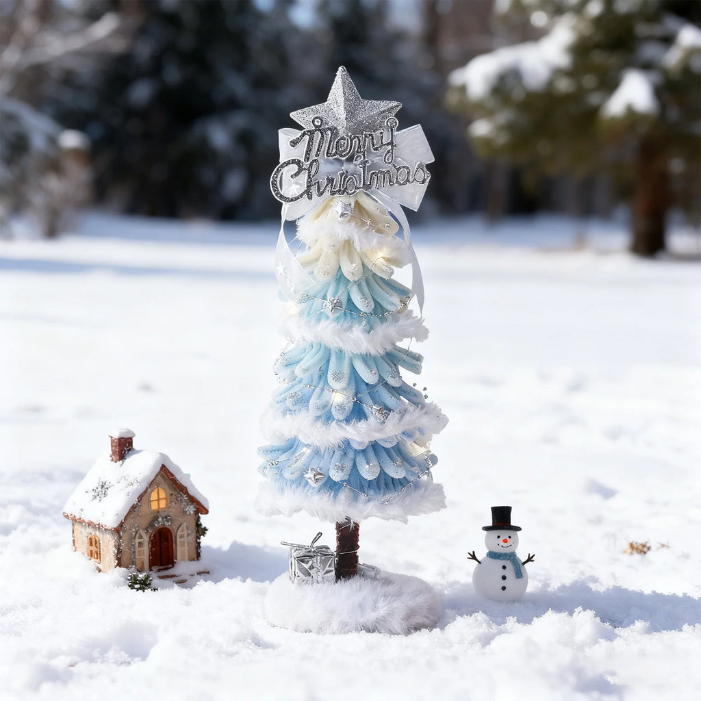 Christmas Lovely Tree Gift Holiday Tabletop Ambiance Tree Ornaments Xmas Party Tree Decoration Suitable For Family Friends-Serilas