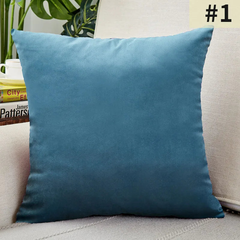Velvet Cushion Cover Solid Color Throw Pillow Covers for Living Room Sofa Decorative Pillow Home Decor Pillowcase-Serilas