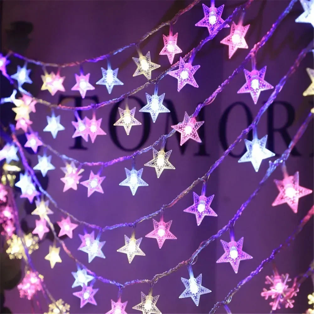 LED String Lights Outdoor Star Chain Lights Garland Lights Bulb Fairy Lights Party Home Wedding Garden  Decor-Serilas