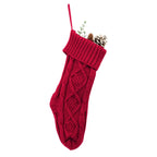 Large Christmas decorations Christmas stocking gift bag Knitted Christmas pendant Cross border woolen Christmas stocking-Serilas