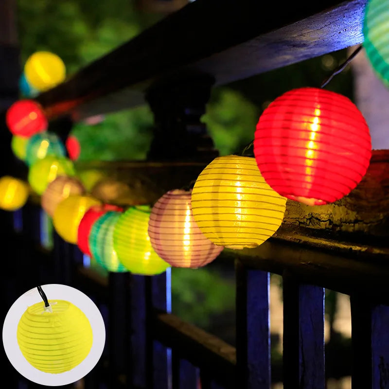 LED Solar Lantern String Lights Outdoor Garland Fairy Lights Solar Powered Garden Decorative Light for Christmas Wedding Party-Serilas