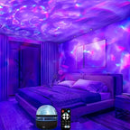 LED Projector - 2-in-1 Northern Lights & Ocean Wave Night Lamp with Remote, 14 Vibrant Effects, Powered via Supplied Cable, Idea-Serilas