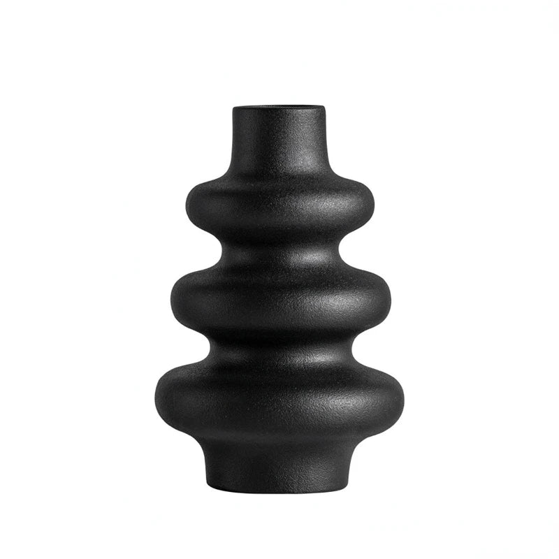 Nordic Style Ceramic Vase Modern White Dried Flower Vases Boho Home Decor Wedding Decoration Accessories Desktop Art Decorations-Serilas