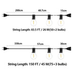 LED String Light G40 Shatterproof Light String IP44 Patio Light Outdoor Garland Light For Garden Wedding Decoration 18M 26M 45M-Serilas