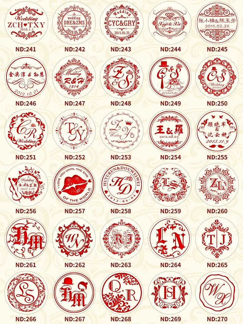 Ornament wreath Name Wedding Customized Wax Stamp Initial stamp,DIY Ancient Seal Retro Stamp,Personalized designVintage Wax Seal-Serilas